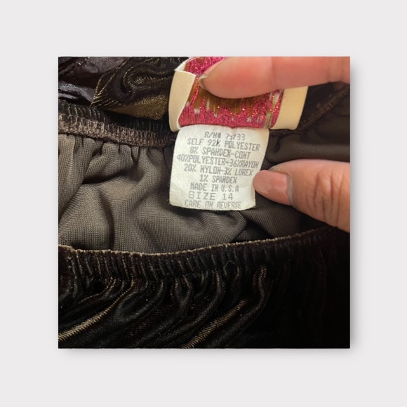 Pink Vanilla Vintage Velour Bodice Brown Floral Bottom Smocked Dress - Picture 4 of 7